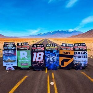 NWT New Lot of Six (6) Indy Car Can Cooler/Koozies. Auto Racing